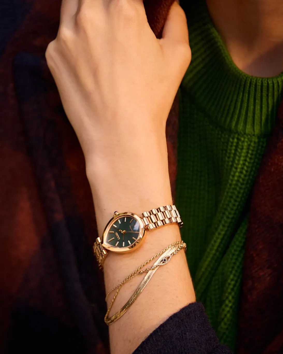 Citizen L Rainell Green Dial Stainless Steel Bracelet EM1203-57X